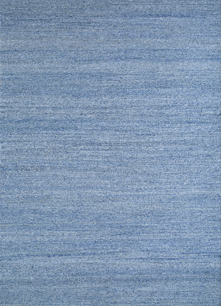 hula blue polyester hand knotted Rug - HeadShot
