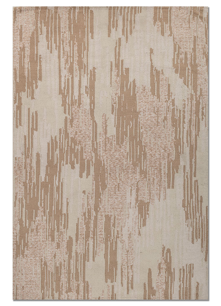 aprezo beige and brown polyester hand knotted Rug - HeadShot