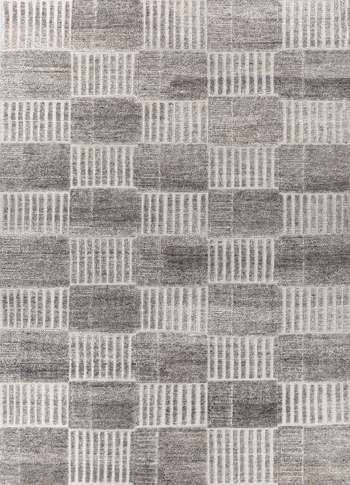 manifest beige and brown wool hand knotted Rug - HeadShot