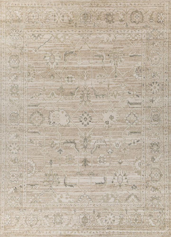 viscaya beige and brown wool hand knotted Rug - HeadShot