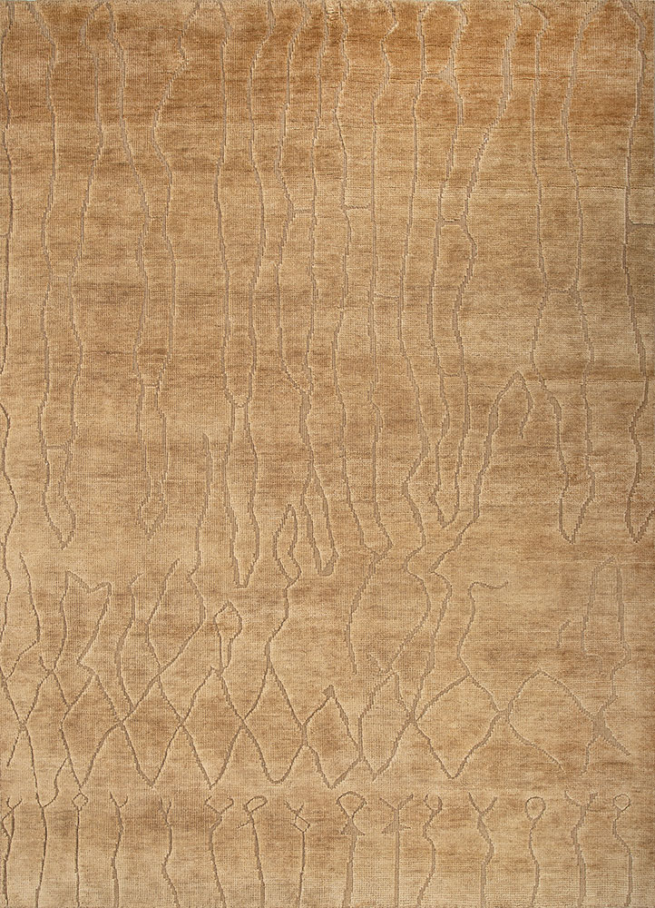 zuri beige and brown wool hand knotted Rug - HeadShot