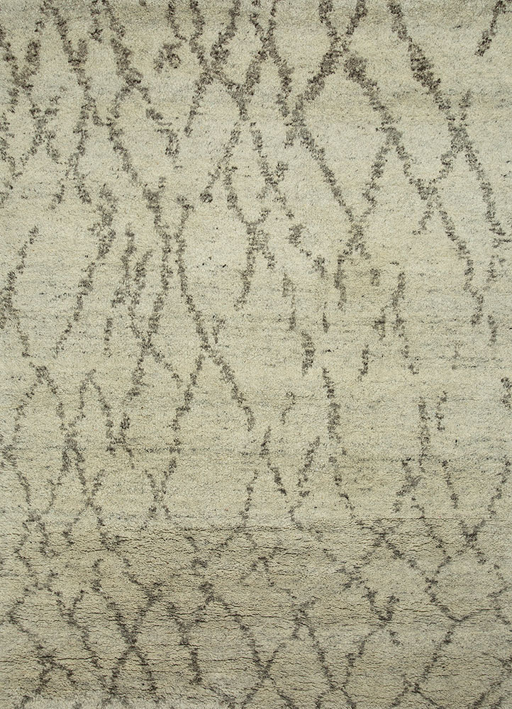 zuri ivory wool hand knotted Rug - HeadShot