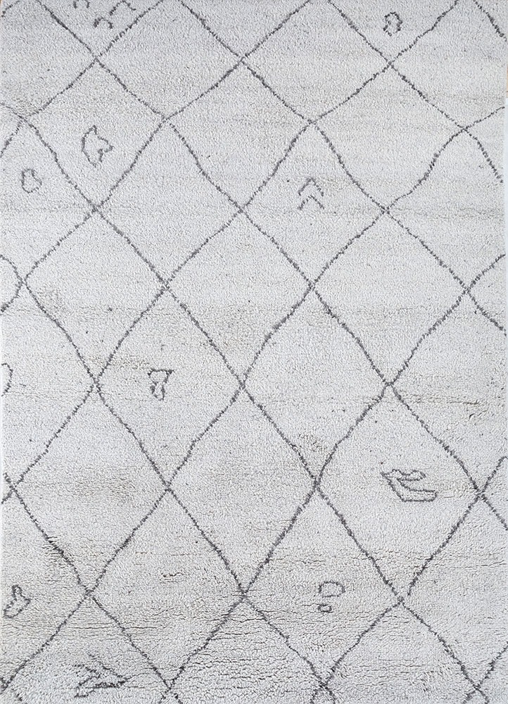 zuri grey and black wool hand knotted Rug - HeadShot