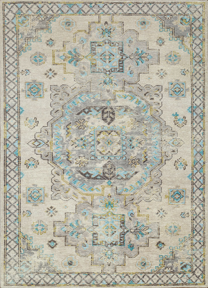 erbe ivory wool hand knotted Rug - HeadShot