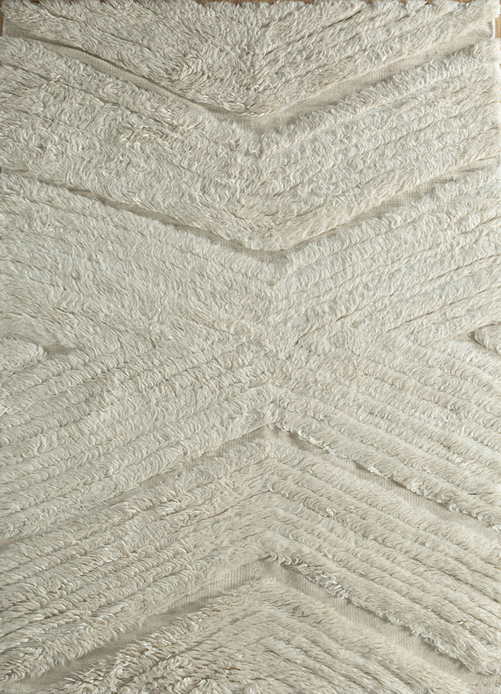 zuri beige and brown mohair wool hand knotted Rug - HeadShot