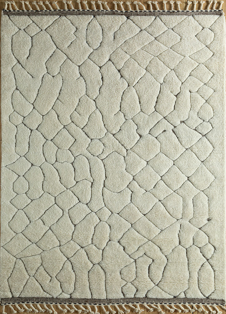 zuri ivory wool hand knotted Rug - HeadShot
