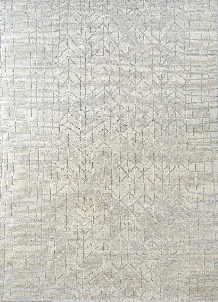 thyme ivory wool hand knotted Rug - HeadShot