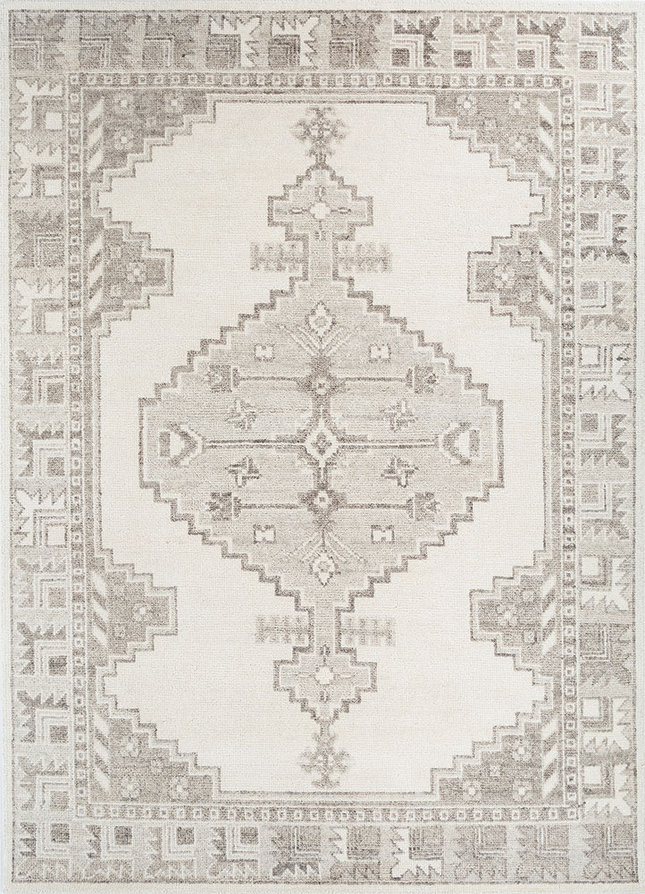 savana ivory wool hand knotted Rug - HeadShot