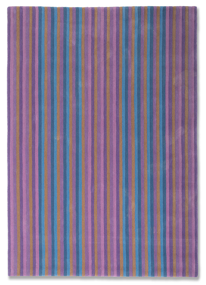 linear beige and brown wool hand tufted Rug - HeadShot