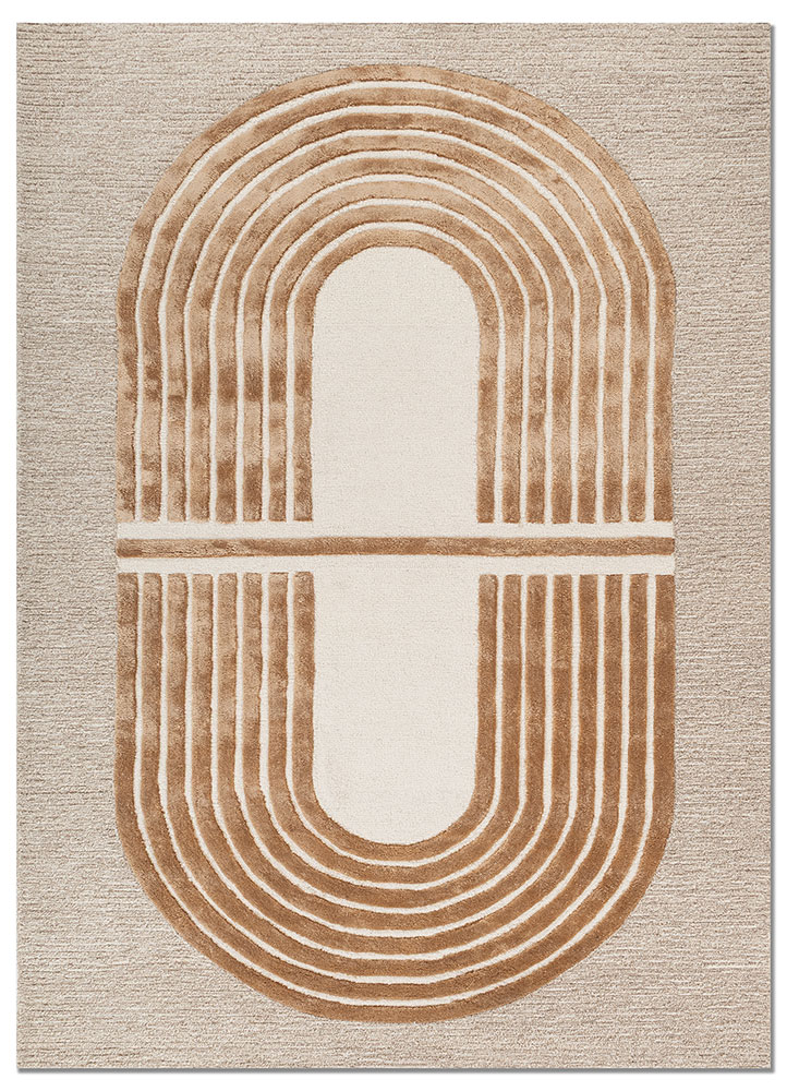 come around red and orange wool and viscose hand tufted Rug - HeadShot