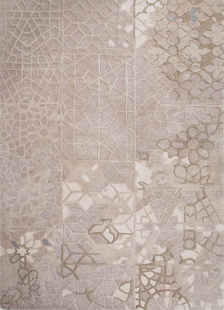 mythos ivory wool and viscose hand tufted Rug - HeadShot