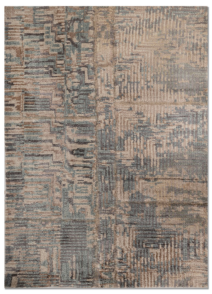 provenance ivory wool and bamboo silk hand knotted Rug - HeadShot