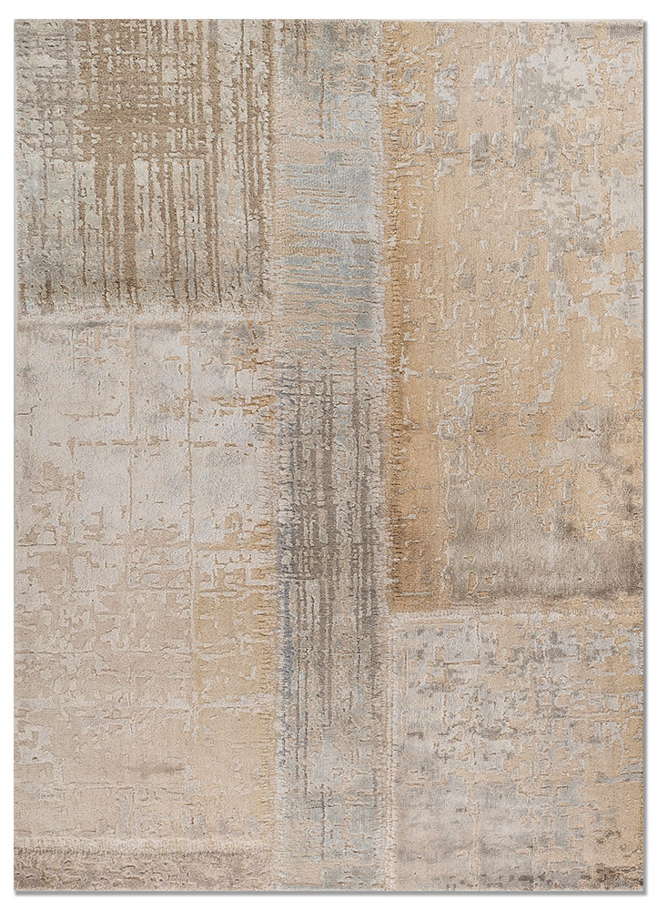 provenance ivory wool and bamboo silk hand knotted Rug - HeadShot