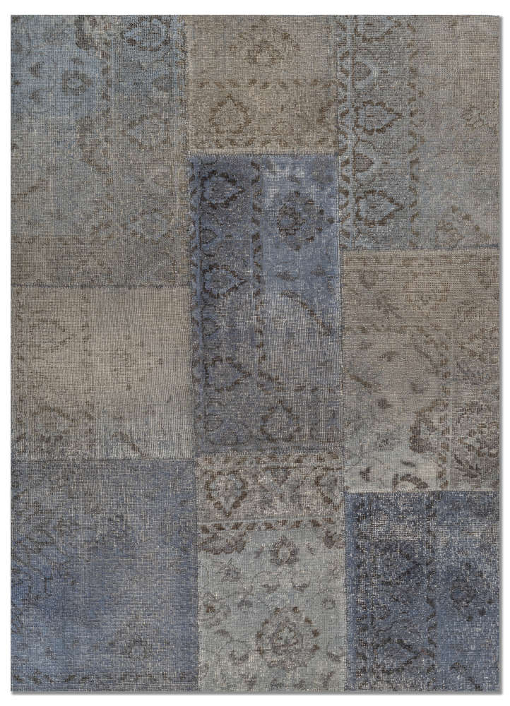 aprezo blue wool hand knotted Rug - HeadShot