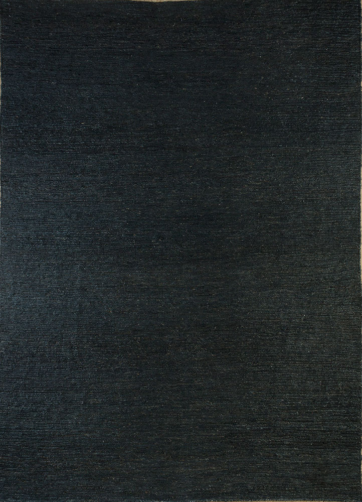 hula grey and black jute and hemp hand knotted Rug - HeadShot