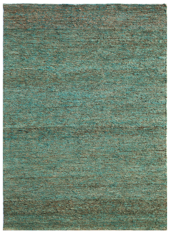 hula blue jute and hemp hand knotted Rug - HeadShot