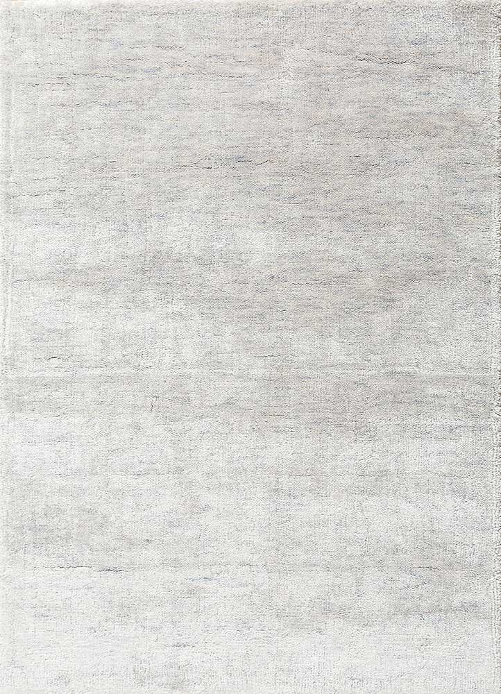 basis grey and black bamboo silk hand loom Rug - HeadShot