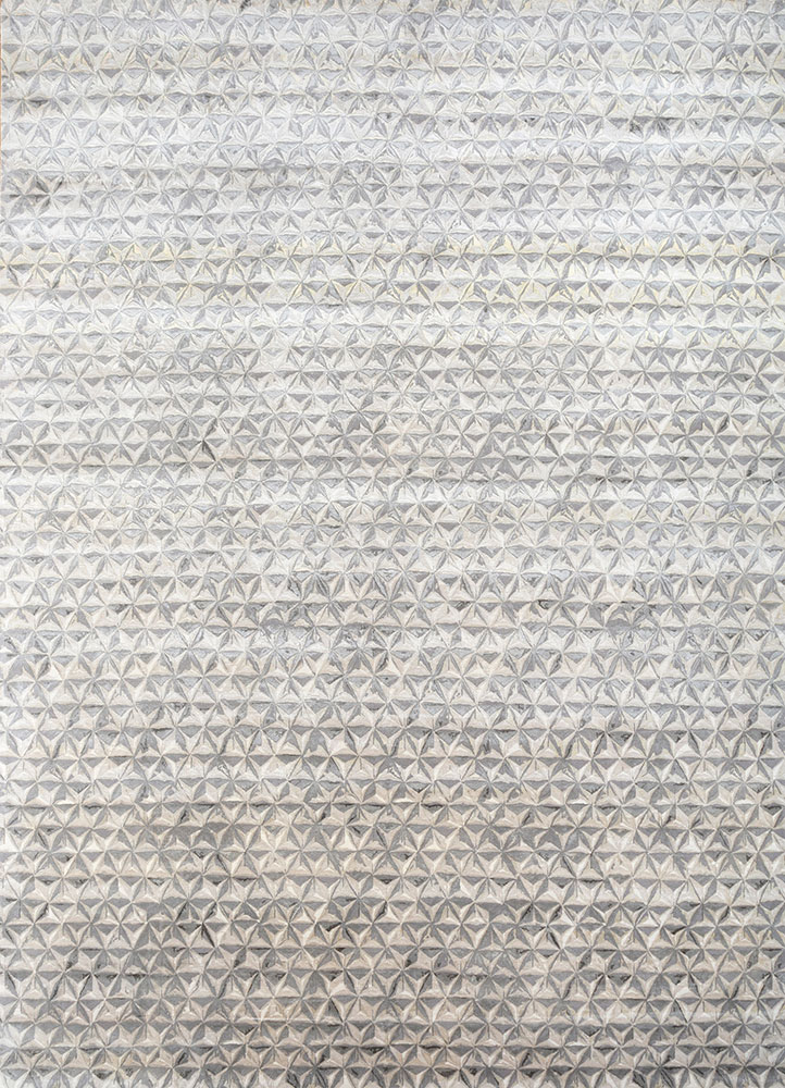 free verse by kavi beige and brown wool and silk hand knotted Rug - HeadShot