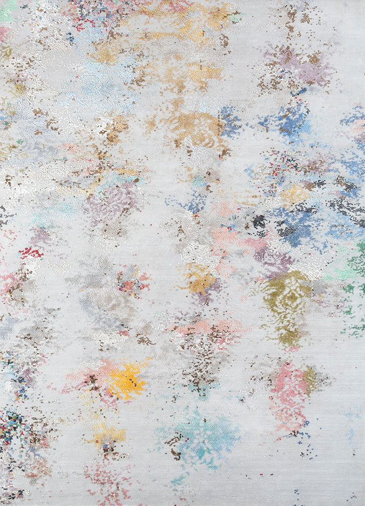 free verse by kavi multi wool and silk hand knotted Rug - HeadShot