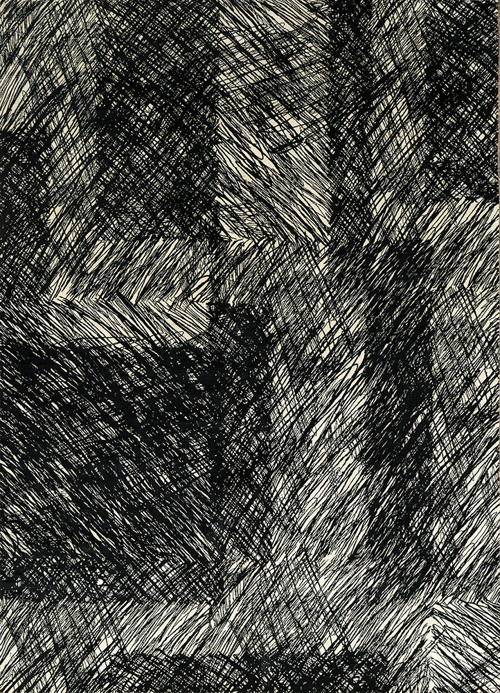 free verse by kavi grey and black wool and silk hand knotted Rug - HeadShot