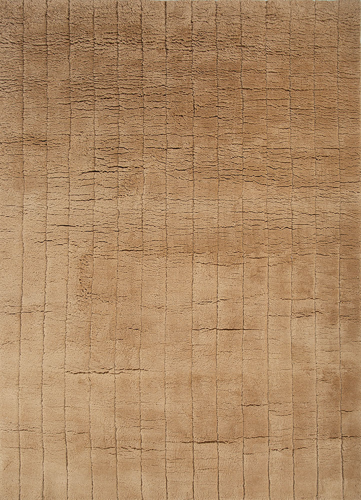 zuri beige and brown wool hand knotted Rug - HeadShot