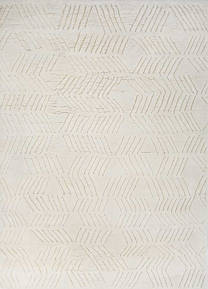 zuri ivory wool hand knotted Rug - HeadShot