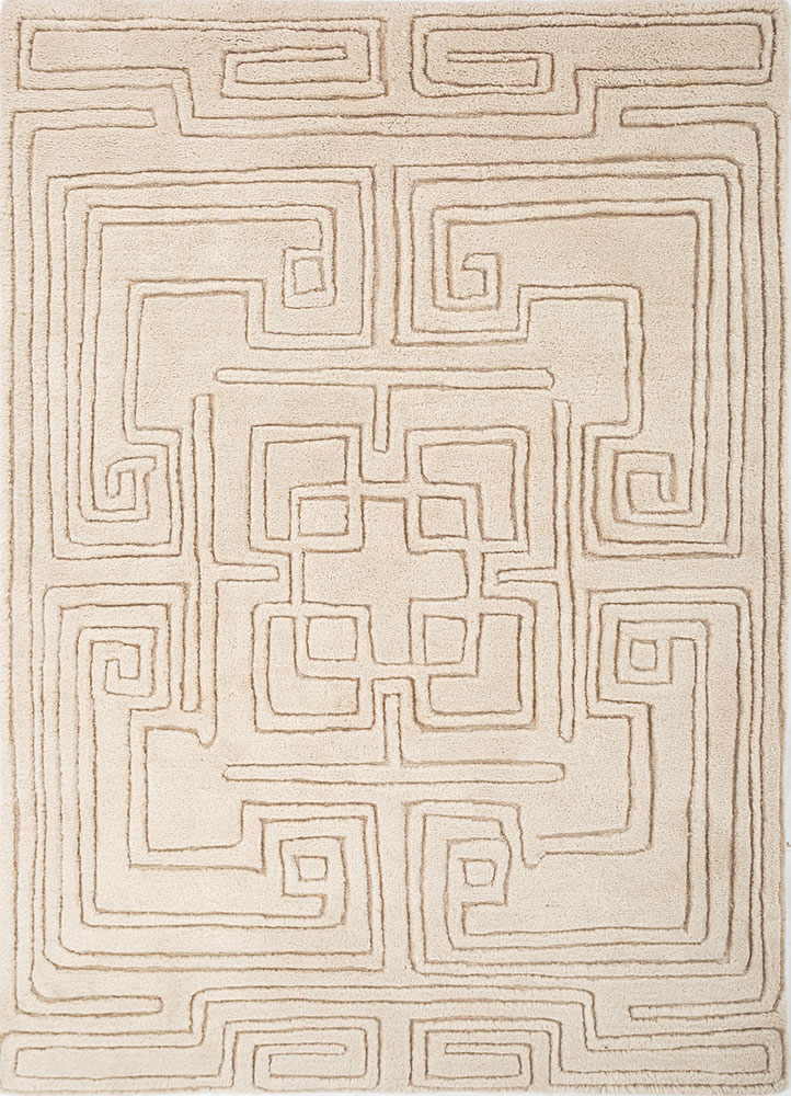 zuri ivory wool hand knotted Rug - HeadShot