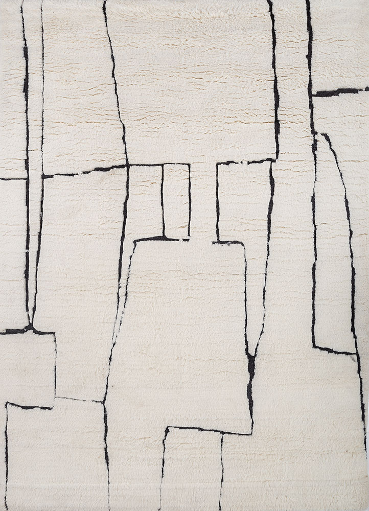 zuri ivory wool hand knotted Rug - HeadShot