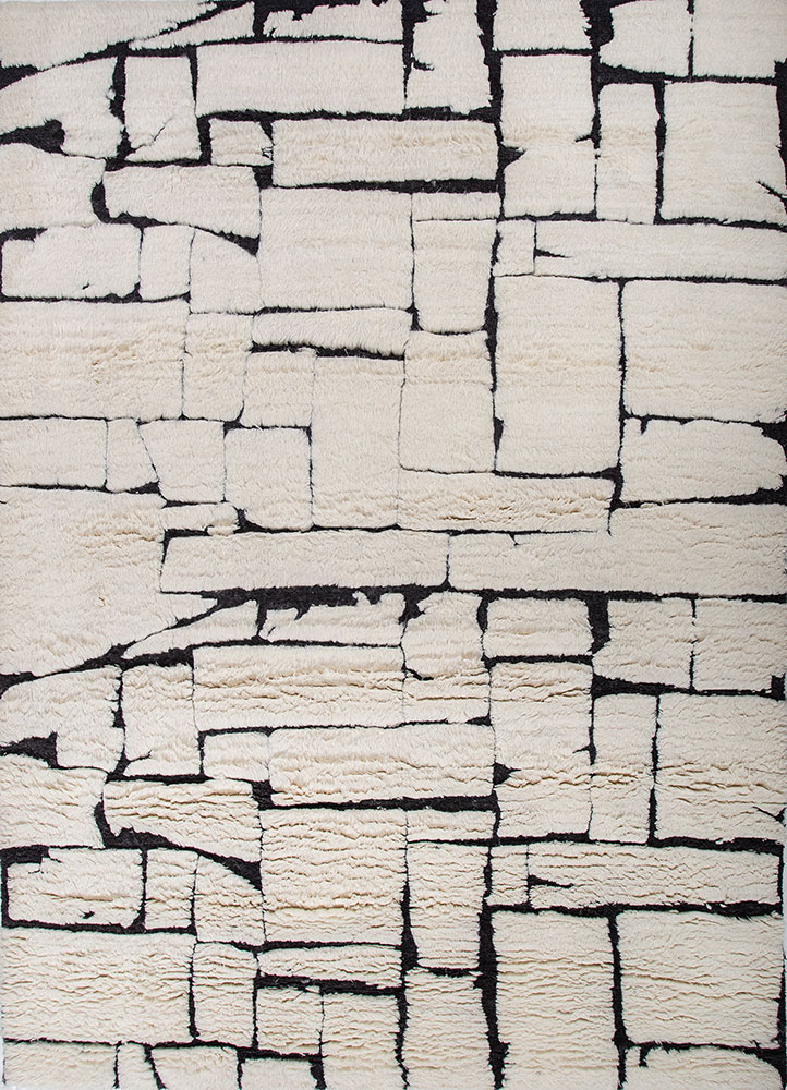 zuri ivory wool hand knotted Rug - HeadShot