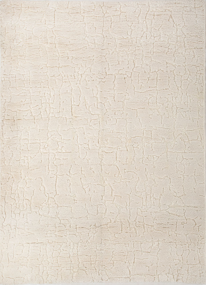 zuri ivory wool hand knotted Rug - HeadShot