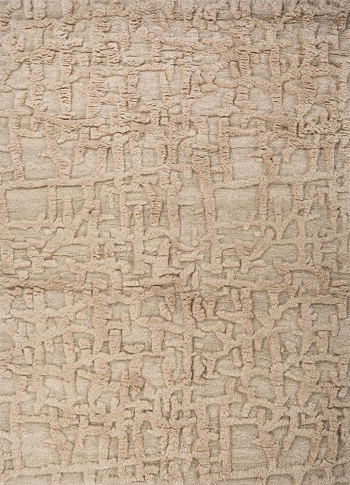 zuri ivory wool hand knotted Rug - HeadShot