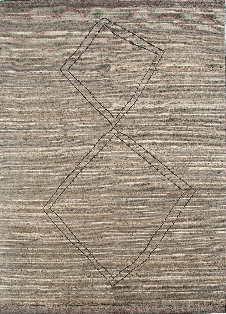 manifest beige and brown afghan wool hand knotted Rug - HeadShot