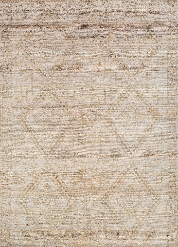 manifest ivory afghan wool hand knotted Rug - HeadShot
