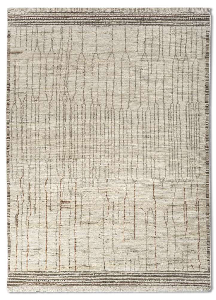 manifest ivory wool hand knotted Rug - HeadShot
