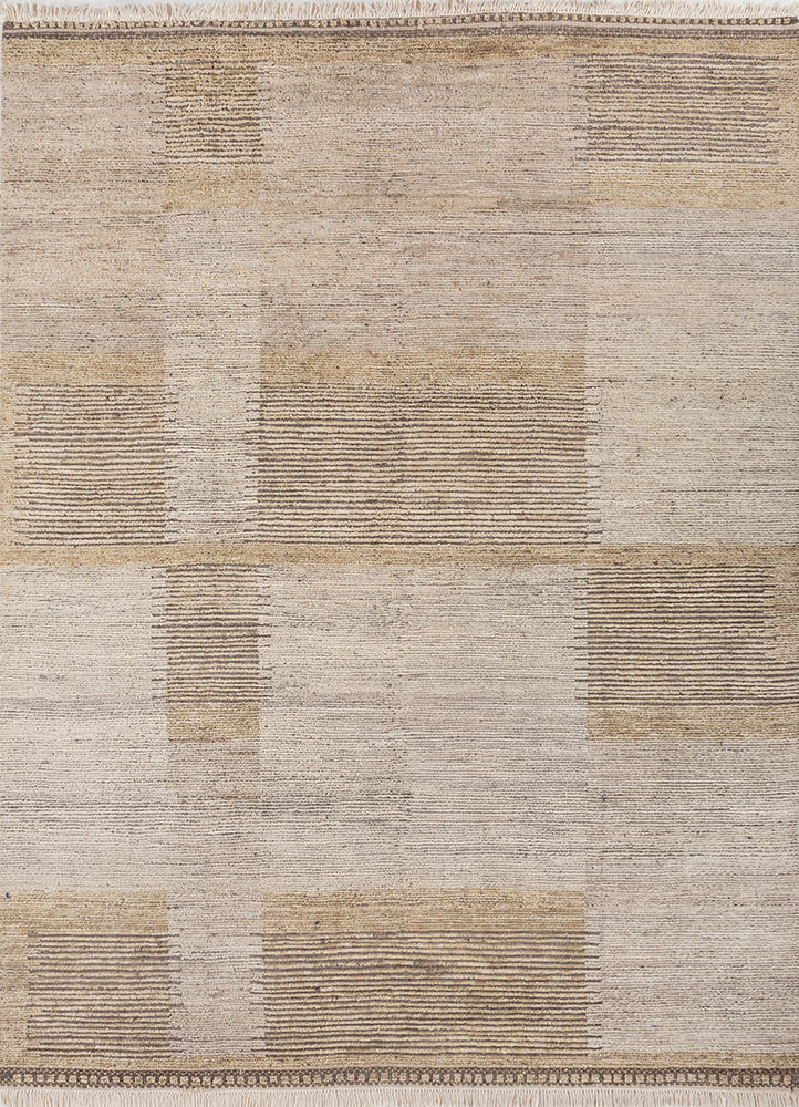 manifest gold afghan wool hand knotted Rug - HeadShot