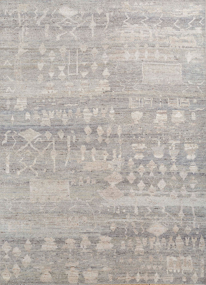 manifest grey and black afghan wool hand knotted Rug - HeadShot
