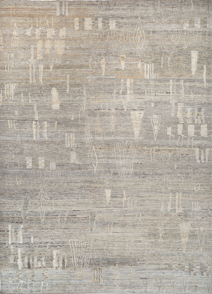manifest grey and black afghan wool hand knotted Rug - HeadShot