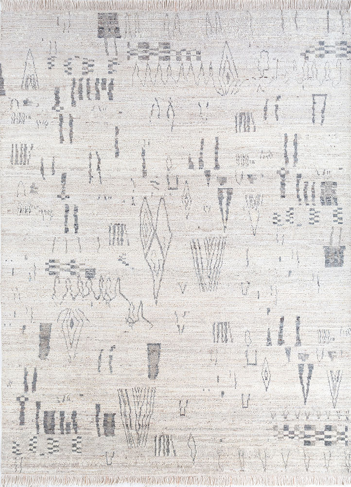 manifest ivory afghan wool hand knotted Rug - HeadShot