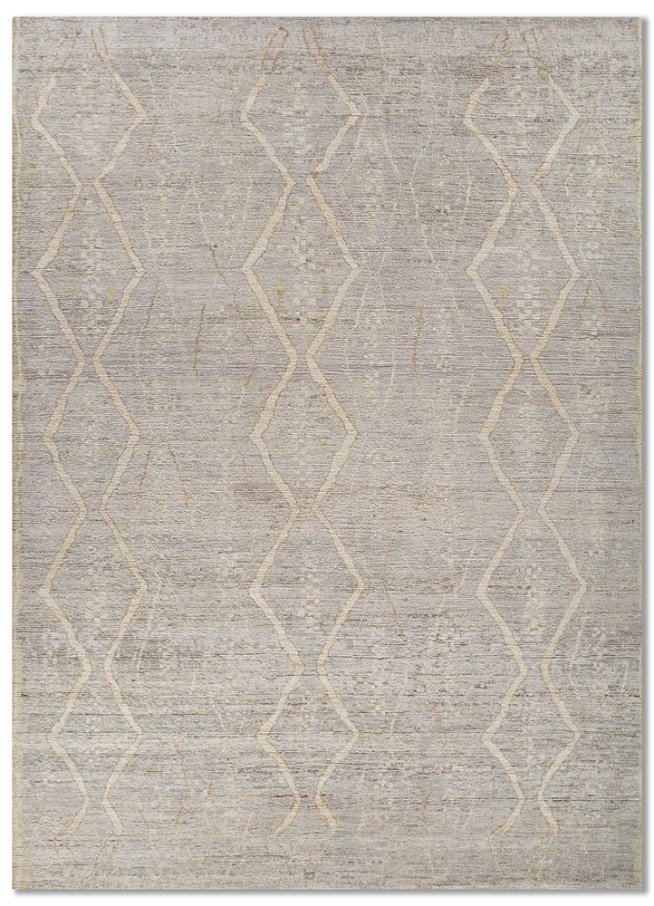 manifest grey and black afghan wool hand knotted Rug - HeadShot