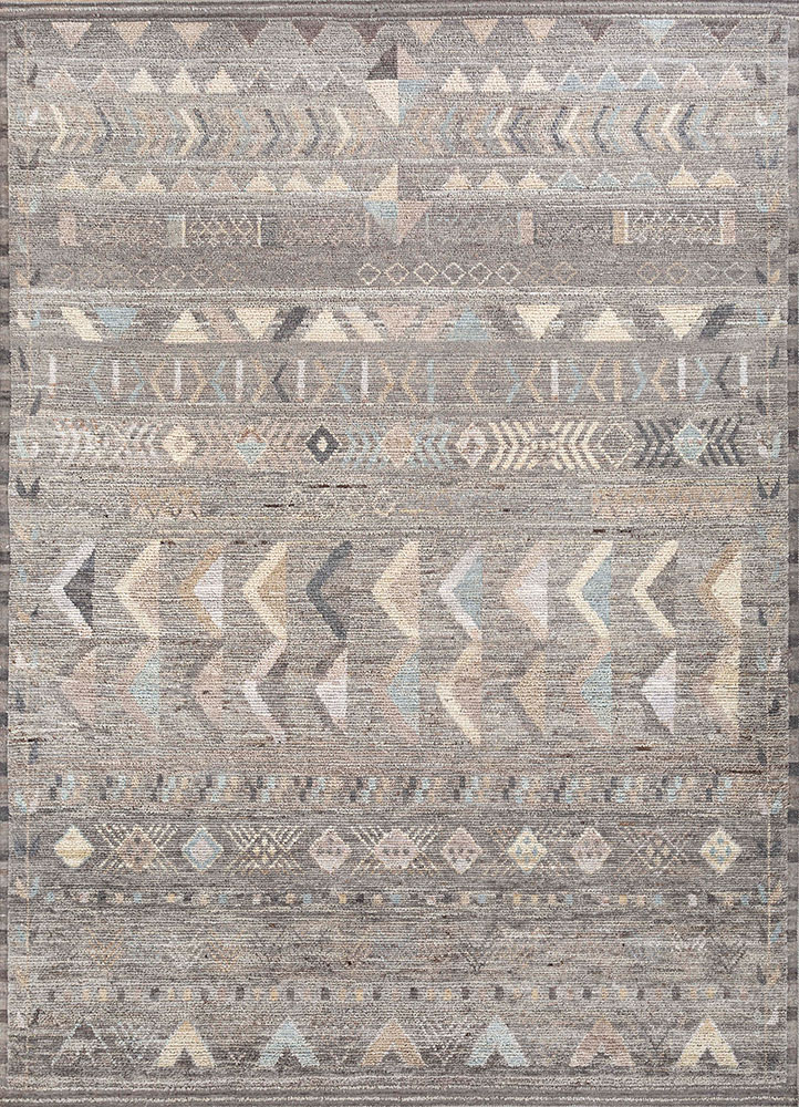 manifest blue afghan wool hand knotted Rug - HeadShot