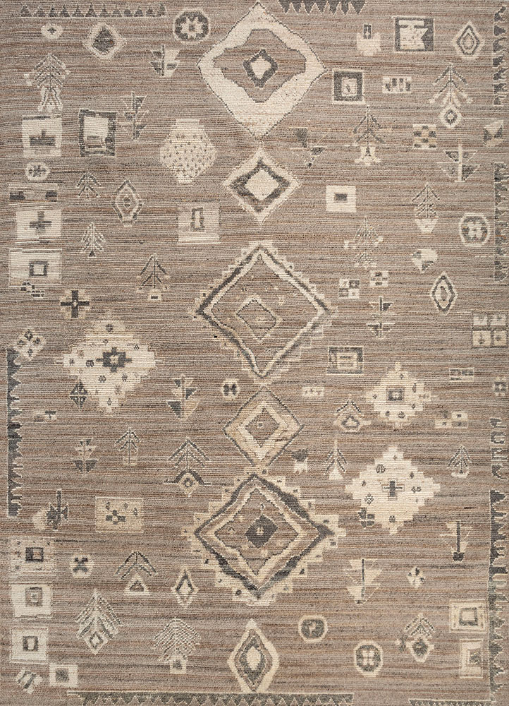 manifest ivory afghan wool hand knotted Rug - HeadShot