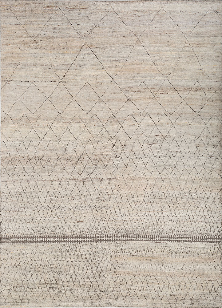 manifest gold afghan wool hand knotted Rug - HeadShot