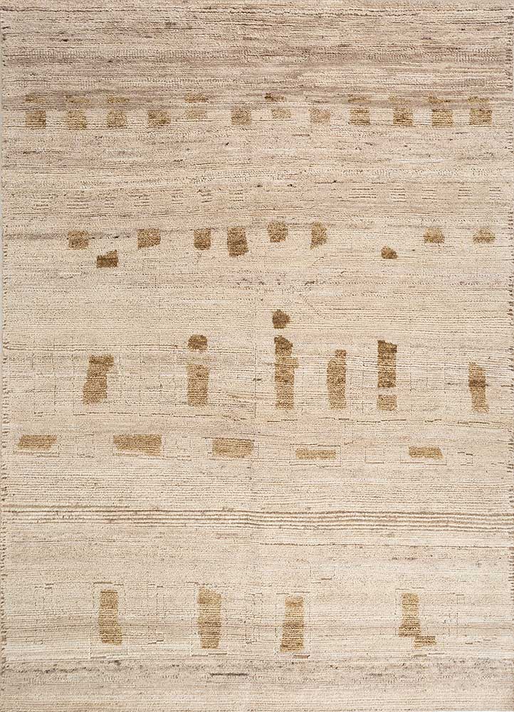 manifest beige and brown afghan wool hand knotted Rug - HeadShot