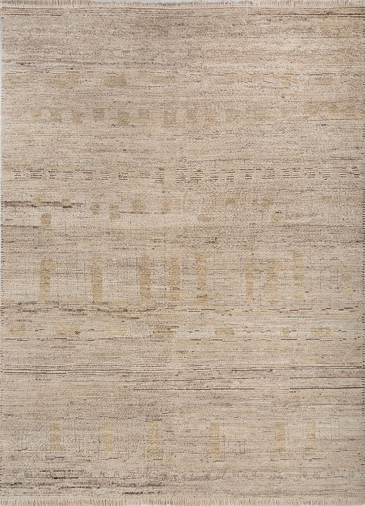 manifest beige and brown afghan wool hand knotted Rug - HeadShot