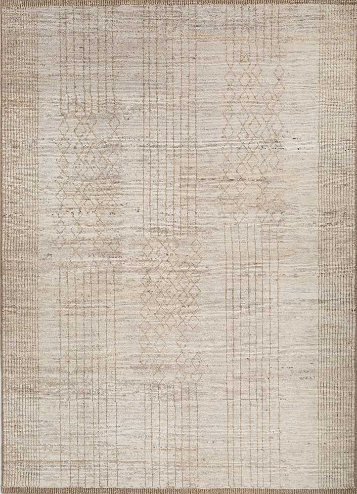 manifest gold afghan wool hand knotted Rug - HeadShot