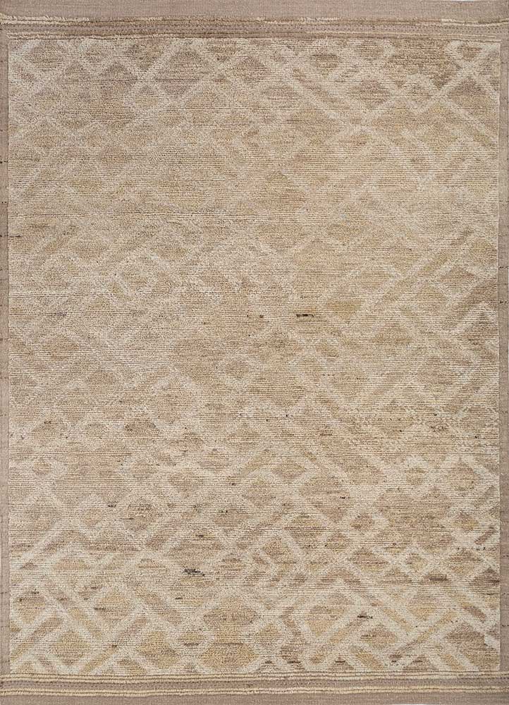 manifest beige and brown afghan wool hand knotted Rug - HeadShot