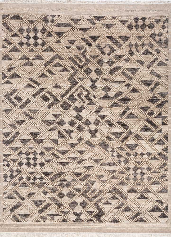 manifest blue afghan wool hand knotted Rug - HeadShot