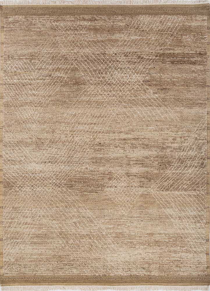 manifest beige and brown afghan wool hand knotted Rug - HeadShot