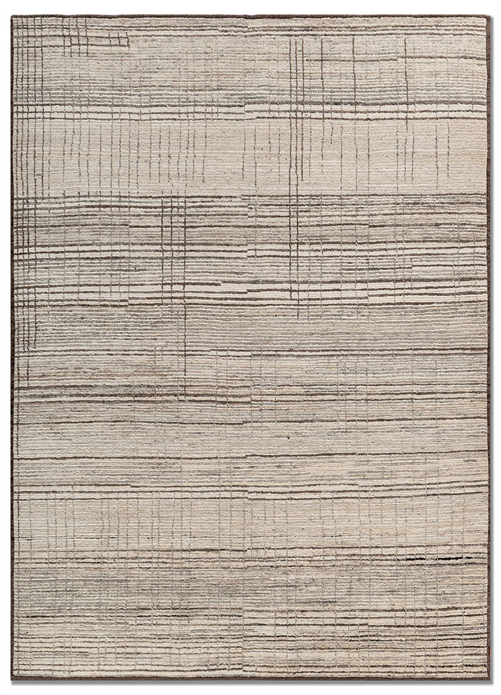 manifest beige and brown wool hand knotted Rug - HeadShot