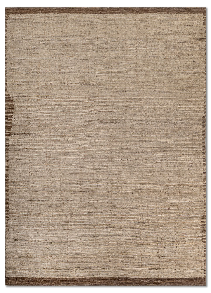 manifest beige and brown wool hand knotted Rug - HeadShot